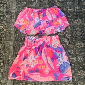 Lilly Pulitzer Pink and Purple Skirt Set